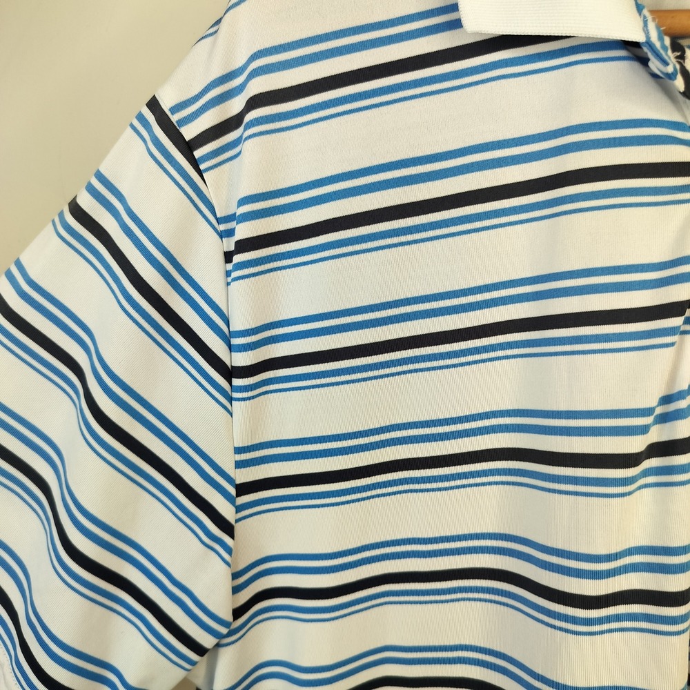 Polo Shirt Mens Striped Performance Athletic Golf Sold - Picture 2 of 4